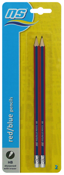 NS RED BLUE PENCILS 2's